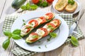 Stuffed zucchini caprese