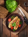 Stuffed zucchini with chicken Royalty Free Stock Photo