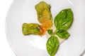 Stuffed zucchini flower. Royalty Free Stock Photo