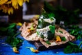Stuffed zuccini with chicken alfredo..selective focus Royalty Free Stock Photo