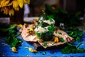 Stuffed zuccini with chicken alfredo..selective focus Royalty Free Stock Photo