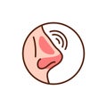 Stuffy nose color line icon. Pictogram for web page