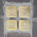 Stumbling stones in memory of the Levi family in Mantua, Italy