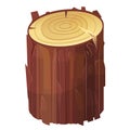 Stump brown cut icon, rough timber material