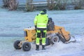 Stump grinder Machine Grinding Tree Stump Royalty Free Stock Photo