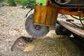Stump Grinding Machine Clearing Stump Royalty Free Stock Photo