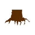 Stump isolated. dead tree on white background. Vector illustration Royalty Free Stock Photo