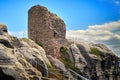 Stump of an old tower ruin on a sandstone rock Royalty Free Stock Photo