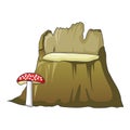 Stump red mushroom icon, cartoon style Royalty Free Stock Photo