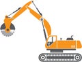 Stump and Stone Cutter Excavator Vector Royalty Free Stock Photo