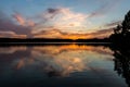 Stumpy Lake Brilliant Orange Sunset in Virginia Beach, Virginia Royalty Free Stock Photo