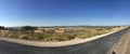 Stuning landscape of the spanish nature, with a view of the trees and the flat land.