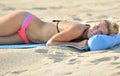 Stuning young woman on beach - bikini