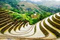 Stunnig scenery of Chinese rice terrace near Guilin Royalty Free Stock Photo