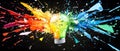 Vibrant Abstract Lightbulb Color Explosion Art Good Resolution Stock Photo Royalty Free Stock Photo