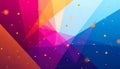 A stunning abstract artwork comprised of intersecting colorful geometric elements with golden dots Royalty Free Stock Photo