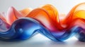 Stunning abstract artwork featuring smooth, flowing ribbons in a beautiful gradient of blue and orange, evoking a sense of