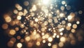 Abstract Golden Bokeh Lights Background, Festive Atmosphere Concept Royalty Free Stock Photo