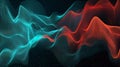 Dynamic Digital Waveform Grid Background in Cyan and Red Neon Colors Royalty Free Stock Photo