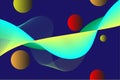 Stunning abstract background featuring fluid gradient waves and floating 3D spheres.