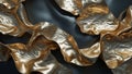 Stunning Abstract Background of Gold Leaf Texture on Black Surface Royalty Free Stock Photo