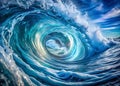 Stunning Abstract Blue and White Water Wave Texture A Captivating Swirl Pattern Background Ideal for Conceptual