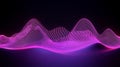 Vibrant Pink Digital Audio Equalizer Waves on Black Background. Abstract Modern Technology Visualization Royalty Free Stock Photo