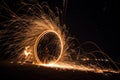 Fire Embers Particles in Circle Royalty Free Stock Photo