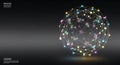 Glowing polygonal sphere represents global data connection Royalty Free Stock Photo