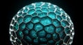 Glowing teal geodesic sphere structure Royalty Free Stock Photo