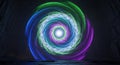 Vibrant spiral portal glows in a dark cave Royalty Free Stock Photo