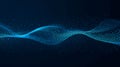 Dynamic blue wave of particles symbolizing data flow and technological innovation for modern business and scientific presentations Royalty Free Stock Photo