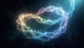 Abstract depiction of a sparkling dna helix formed by illuminated particles against a dark backdrop Royalty Free Stock Photo