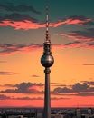 Stunning Abstract Painting of Iconic Berlin Fernsehturm with Ball Shaped Top