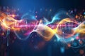 A stunning abstract rendering of quantum energy waves, forming a glowing digital fractal. The