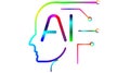 Stunning abstract representation of Artificial Intelligence concepts integrating vibrant digital thinking and human profile Royalty Free Stock Photo