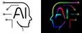 Stunning abstract representation of Artificial Intelligence concepts integrating vibrant digital thinking and human profile Royalty Free Stock Photo