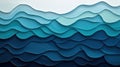 Abstract Layered Water Wave Pattern in Shades of Blue and White Royalty Free Stock Photo