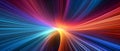 Stunning abstract spectral image. Mesmerizing 3D colorful abstract visualizations gives a feeling of heading towards the future or