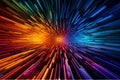 Stunning abstract spectral image. Mesmerizing 3D colorful abstract visualizations gives a feeling of heading towards the future or
