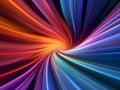 Stunning abstract spectral image. Mesmerizing 3D colorful abstract visualizations gives a feeling of heading towards the future or Royalty Free Stock Photo