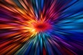 Stunning abstract spectral image. Mesmerizing 3D colorful abstract visualizations gives a feeling of heading towards the future or Royalty Free Stock Photo