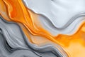 Stunning Abstract Texture with Flowing Orange and Silver Waves on a Smooth Surface Royalty Free Stock Photo