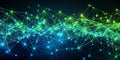 Stunning Abstract Turquoise and Lime Green Plexus Network Background Ideal for Modern Design Projects Presentations and