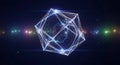 Quantum energy cube glowing in deep space Royalty Free Stock Photo