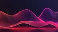 Abstract Digital Waveform Visualization Vibrant Pink Neon Particle Grid Surface Flow Royalty Free Stock Photo
