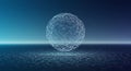 Digital abstract sphere floating over network lines Royalty Free Stock Photo