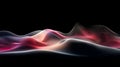 Dynamic Abstract Data Wave Flow with Glowing Particles on Black Background Royalty Free Stock Photo
