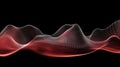 Abstract Digital Waveform. Red Glowing Grid Surface on Black Background Representing Data, Sound, or Futuristic Technology Royalty Free Stock Photo