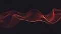 Abstract Orange Mesh Waveform on Dark Background - Futuristic Energy Data Flow Visualization Royalty Free Stock Photo